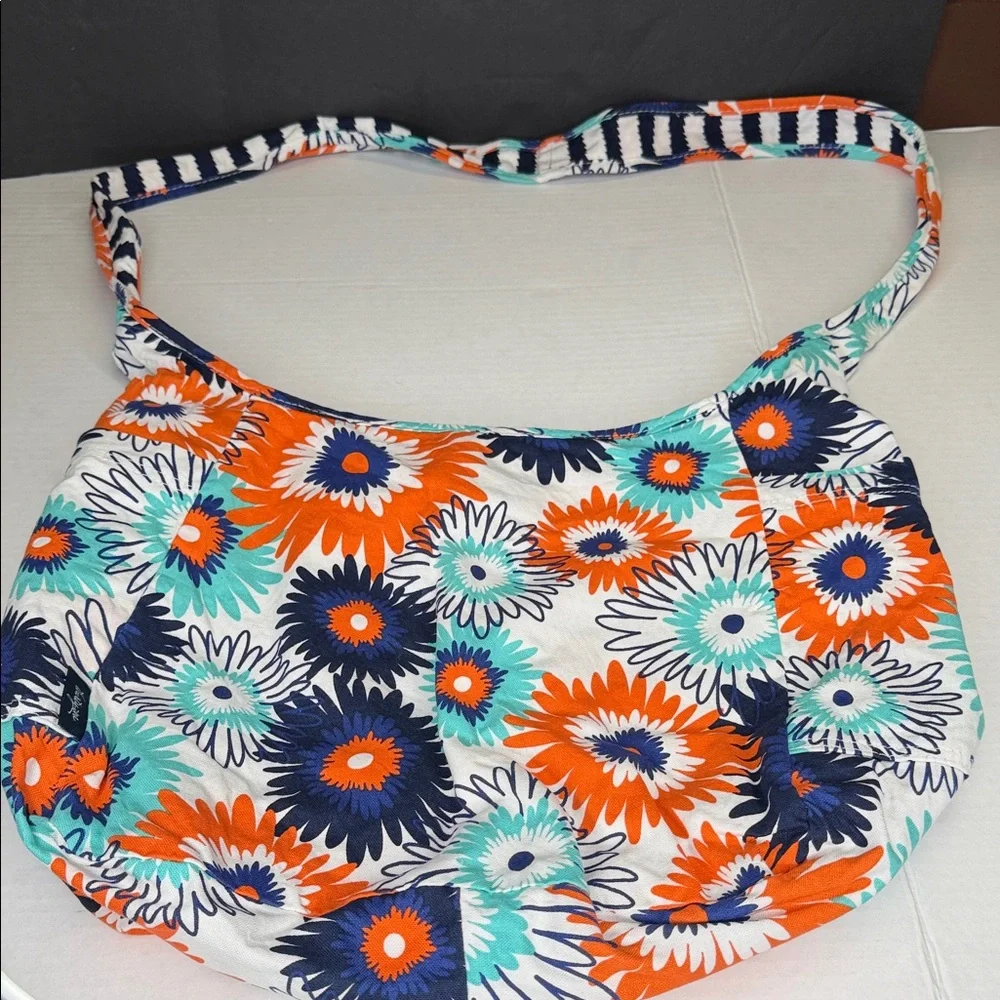 Thirty-One Blue and Teal Floral Reversible Bag